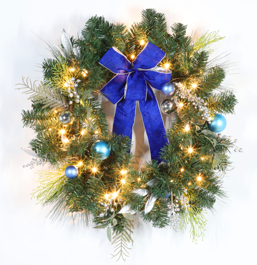 Blue Wreath Lights
