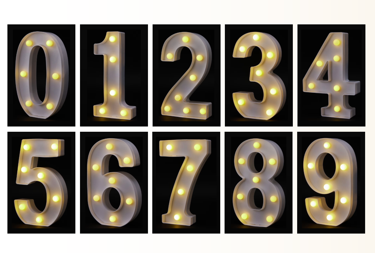 LIGHT UP NUMBERS 0~9